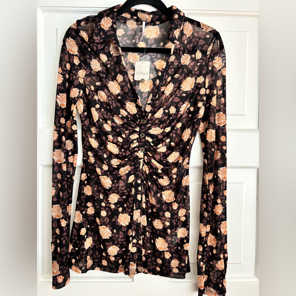 Free People Lucky Shirtee - Dark Mocha combo